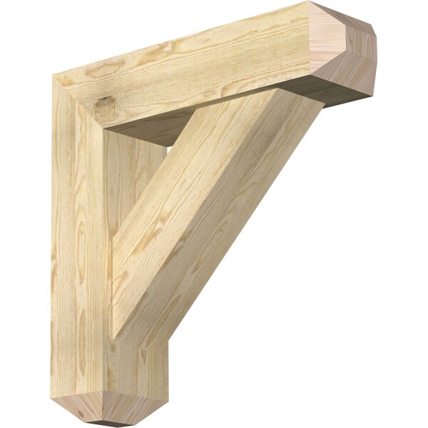 Ekena Millwork Traditional Craftsman Rough Sawn Bracket w/ Offset Brace, Douglas Fir, 8"W x 30"D x 30"H BKT0806X30X30TRA04RDF - main